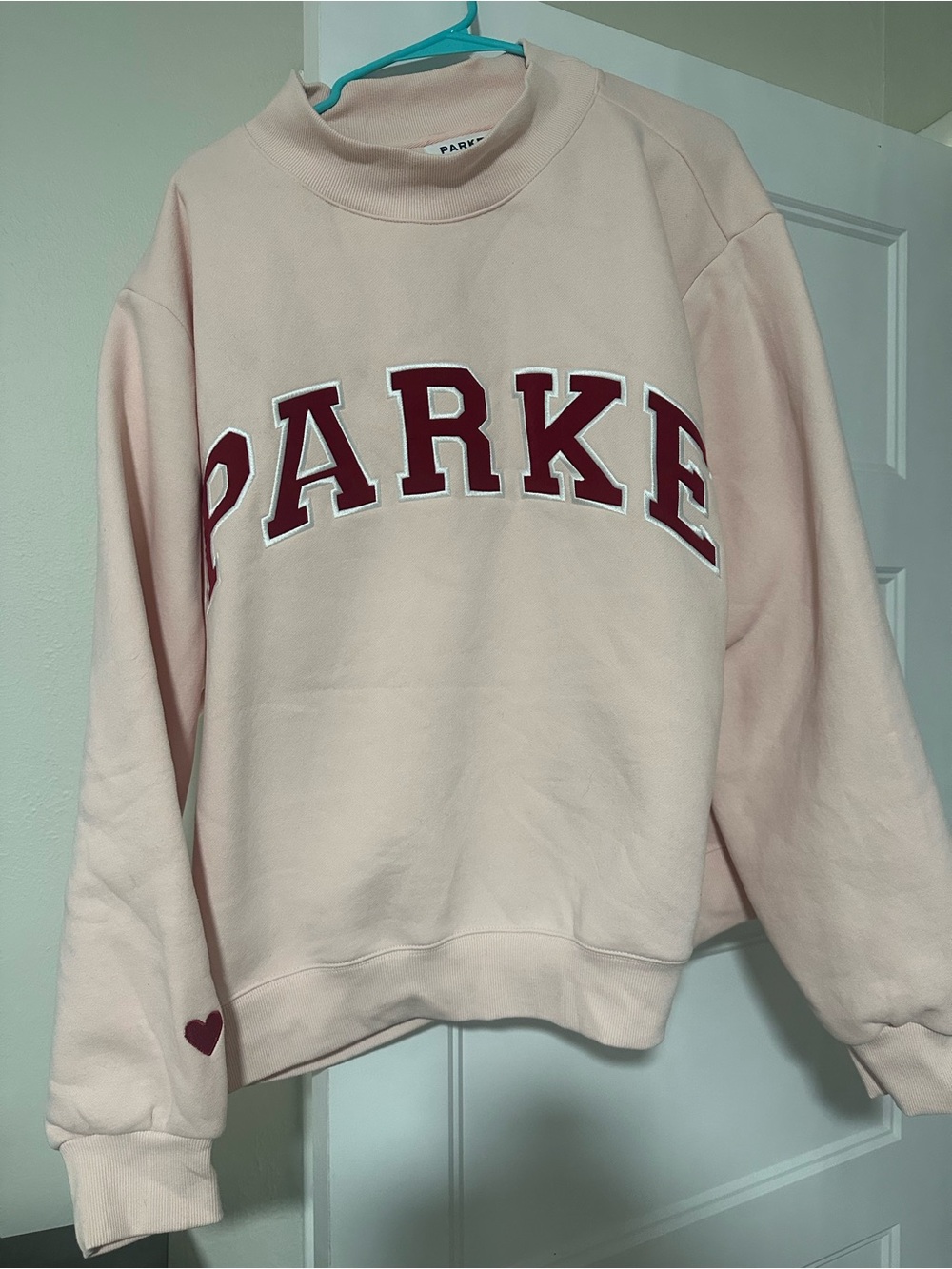 Parke Valentines Peony and Crimson Mockneck Sweatshirt